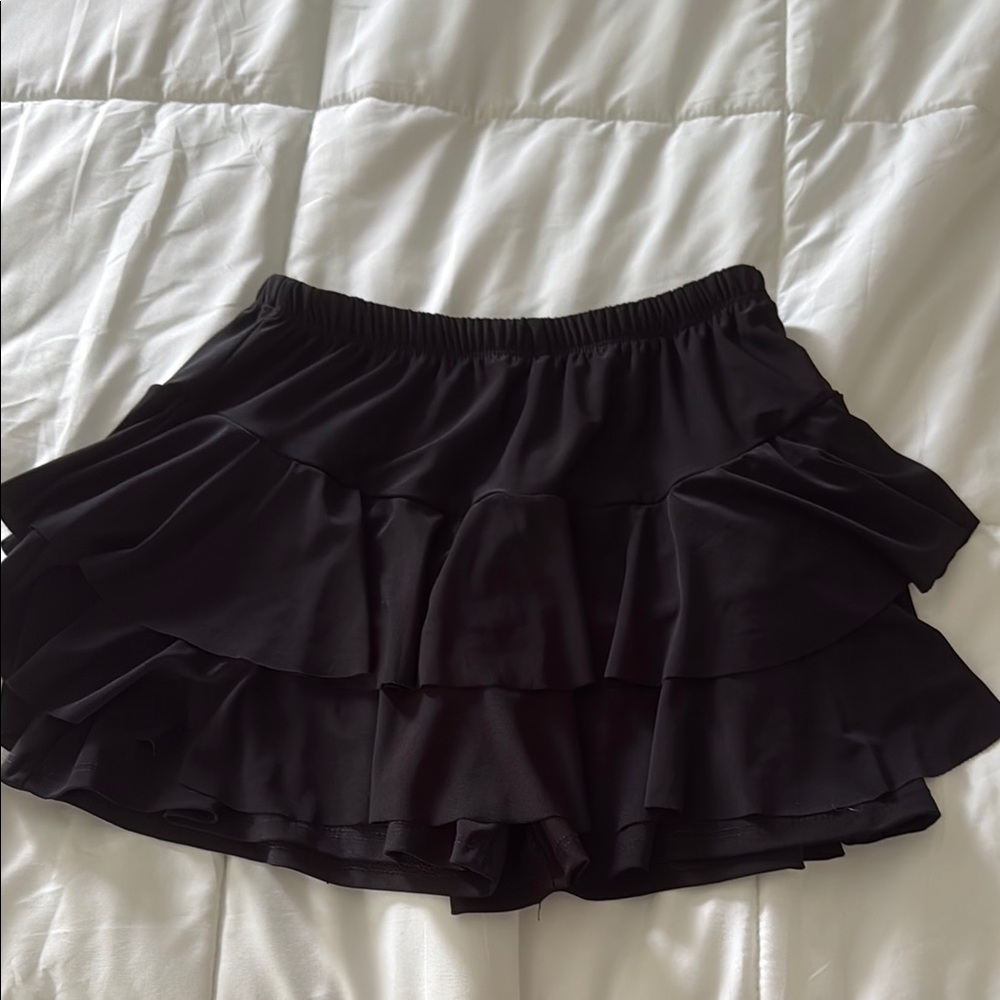 Black Ruffled Skort